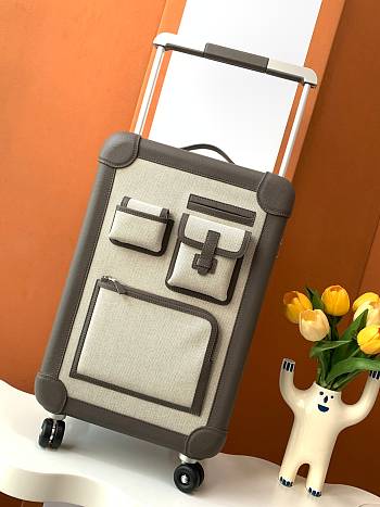 Okify Hermes RMS Suitcase With Pockets In Gray 33x55x20cm 23033