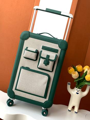 Okify Hermes RMS Suitcase With Pockets In Green 33x55x20cm 23034