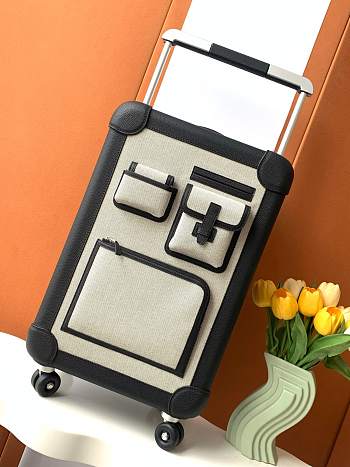 Okify Hermes RMS Suitcase With Pockets In Black 33x55x20cm 23035