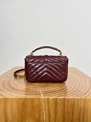 Okify YSL College Bag In Dark Red Crackled Leather 20x3x13cm - 3