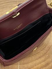 Okify YSL College Bag In Dark Red Crackled Leather 20x3x13cm - 2