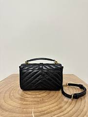 Okify YSL College Bag In Black Crackled Leather 20x3x13cm - 4