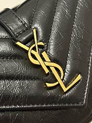 Okify YSL College Bag In Black Crackled Leather 20x3x13cm - 3