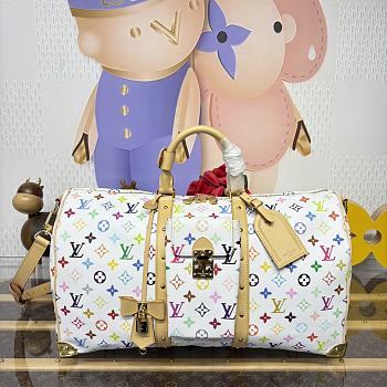 Okify Louis Vuitton x TM Keepall Bandoulière 45 Bag In White M13742 45x20x27cm