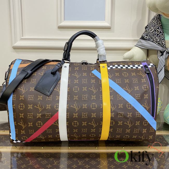 Okify Louis Vuitton Keepall Bag With Multiple Color Silkscreen Bag M55819 50x23x29cm  - 1