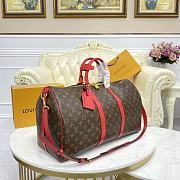 Okify Louis Vuitton Keepall Bandoulière 50 Bag With Red Strap M44740 50x21x28cm - 5