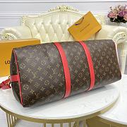 Okify Louis Vuitton Keepall Bandoulière 50 Bag With Red Strap M44740 50x21x28cm - 2