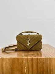Okify YSL College Suede Bag In Brown 20x3x13cm - 1