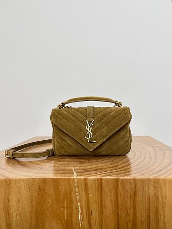 Okify YSL College Suede Bag In Brown 20x3x13cm