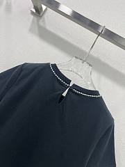 Okify Valentino Black T-shirt With Small Diamond Bow SML  - 4