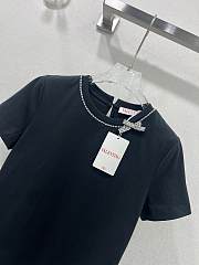 Okify Valentino Black T-shirt With Small Diamond Bow SML  - 3