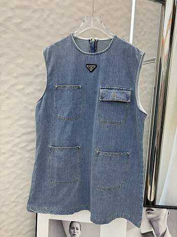 Okify Prada Denim Tank Top Dress S-XL 