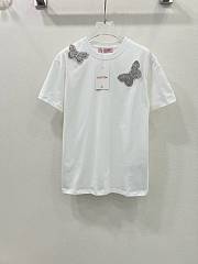Okify Valentino White T-shirt With Small Butterflies SML  - 1
