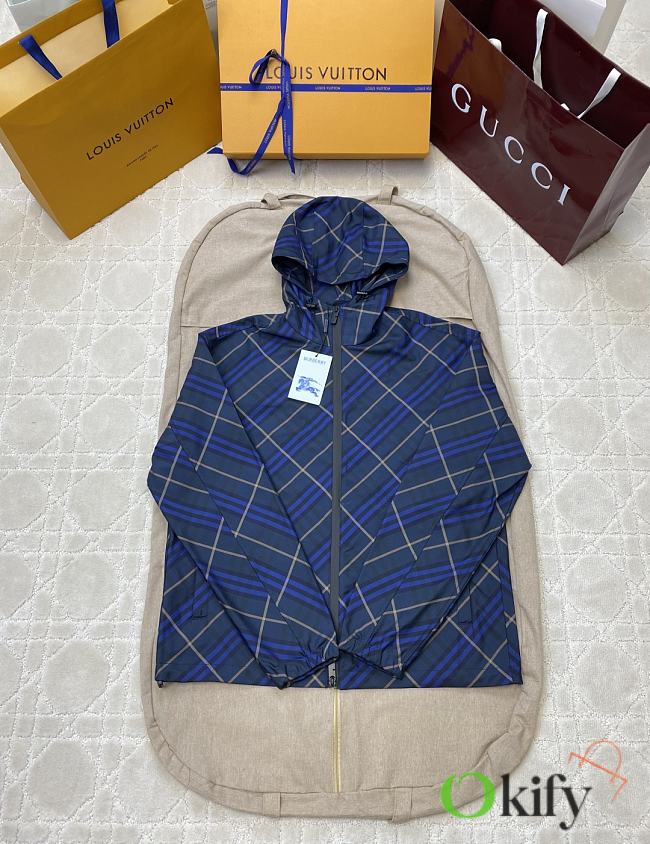 Okify Burberry Plaid Blue Jacket S-XL  - 1