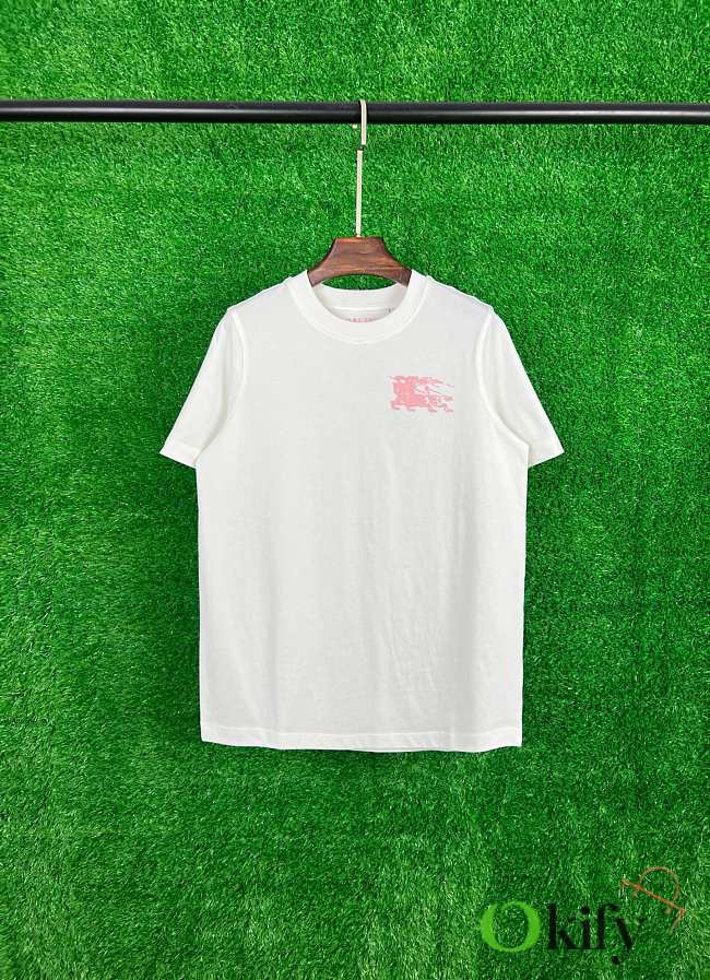 Okify Burberry Pink Logo T-shirt SML  - 1