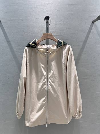 Okify Burberry Beige Hooded Windbreaker Jacket S-2XL 