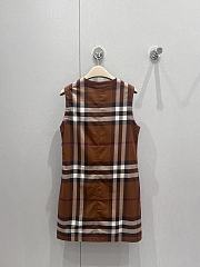 Okify Burberry Brown Plaid Sleeveless Cotton Dress S-XL - 4