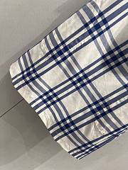 Okify Burberry Blue Plaid Sleeveless Cotton Dress S-XL - 4