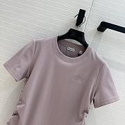 Okify Burberry Plaid Pleated Waist Cotton T-shirt In Purple S-XL  - 4