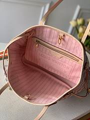 Okify Louis Vuitton Neverfull Damier Bag With Inner Pink N41363 29x21x12cm  - 4