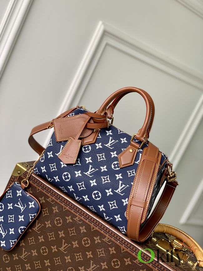 Okify Louis Vuitton Speedy 25 Bag In Dark Blue M24443 25x15x15cm  - 1
