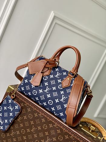 Okify Louis Vuitton Speedy 25 Bag In Dark Blue M24443 25x15x15cm 