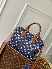 Okify Louis Vuitton Speedy 25 Bag In Dark Blue M24443 25x15x15cm  - 3