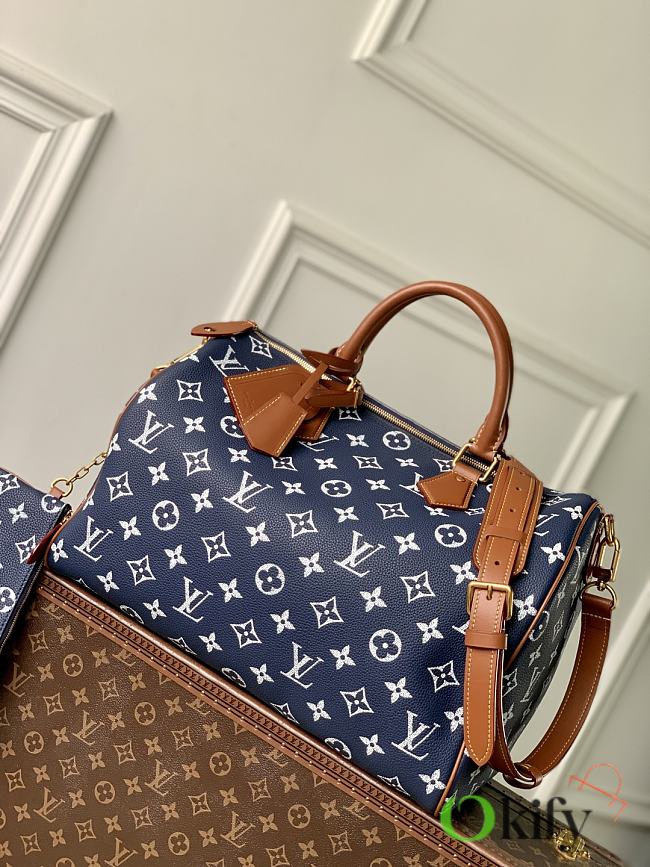 Okify Louis Vuitton Speedy 40 Bag In Dark Blue M24418 26x23x40cm - 1