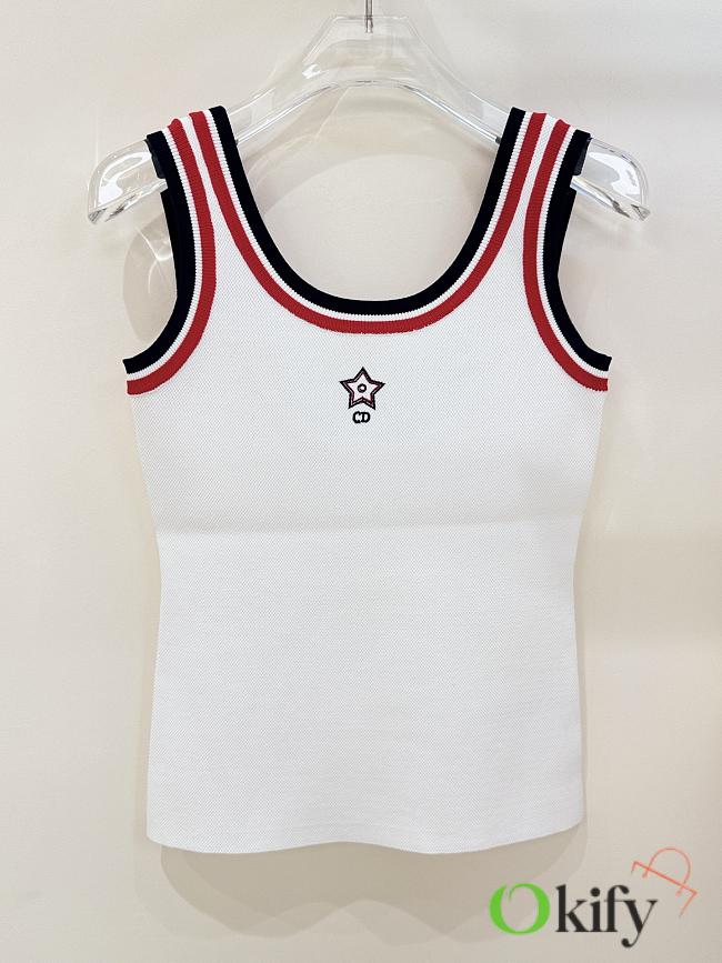 Okify Dior Tennis Knit Tank Top In White SML  - 1