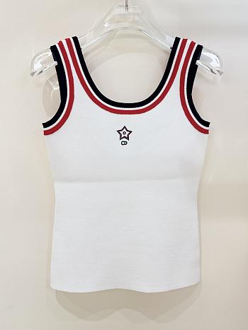 Okify Dior Tennis Knit Tank Top In White SML 