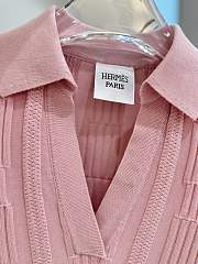 Okify Hermes Pink Polo Sweater SML - 5
