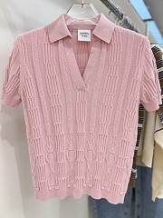 Okify Hermes Pink Polo Sweater SML - 1