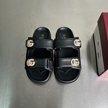 Okify Gucci Double G Black Sandals EU35-40 