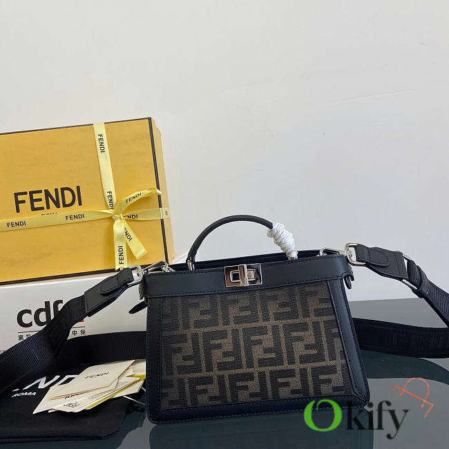 Okify Fendi Peekaboo ISeeU XCross Bag In Brown 23x6x14.5cm - 1