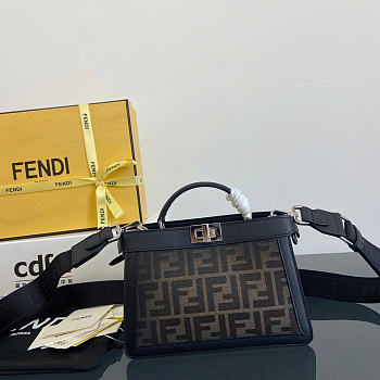 Okify Fendi Peekaboo ISeeU XCross Bag In Brown 23x6x14.5cm