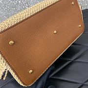 Okify Valentino Raffia Tote Bag In Beige 25x18x12cm  - 5