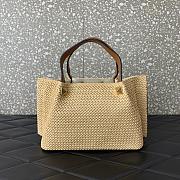 Okify Valentino Raffia Tote Bag In Beige 25x18x12cm  - 4