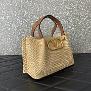 Okify Valentino Raffia Tote Bag In Beige 25x18x12cm  - 3