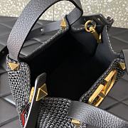 Okify Valentino Raffia Tote Bag In Black 25x18x12cm  - 3