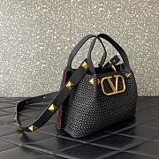 Okify Valentino Raffia Tote Bag In Black 25x18x12cm  - 4