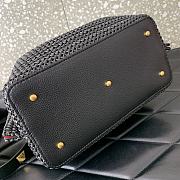 Okify Valentino Raffia Tote Bag In Black 25x18x12cm  - 5