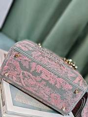 Okify Dior Lady D-Lite Pink And Gray Bag 24cm - 4