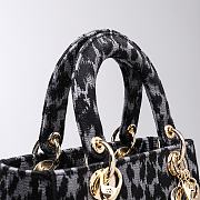 Okify Dior Lady D-lite Black Leopard Bag 24x20x11cm - 2