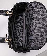 Okify Dior Lady D-lite Black Leopard Bag 24x20x11cm - 5