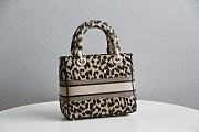 Okify Dior Lady D-lite Brown Leopard Bag 23.5x20x13cm  - 3