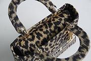 Okify Dior Lady D-lite Brown Leopard Bag 23.5x20x13cm  - 2