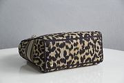 Okify Dior Lady D-lite Brown Leopard Bag 23.5x20x13cm  - 4