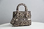 Okify Dior Lady D-lite Brown Leopard Bag 23.5x20x13cm  - 1