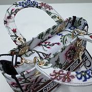 Okify Dior Lady D-Lite White Bag With Flowers 24x20x11cm - 2