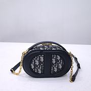 Okify Dior Signature Oval Camera Bag In Blue Oblique 18x6x11cm - 1